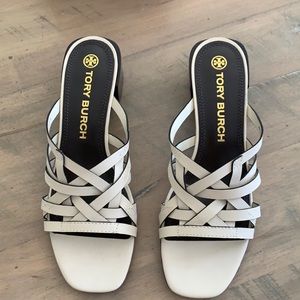 Tory Burch Basket Weave Slide Sandal, new in box